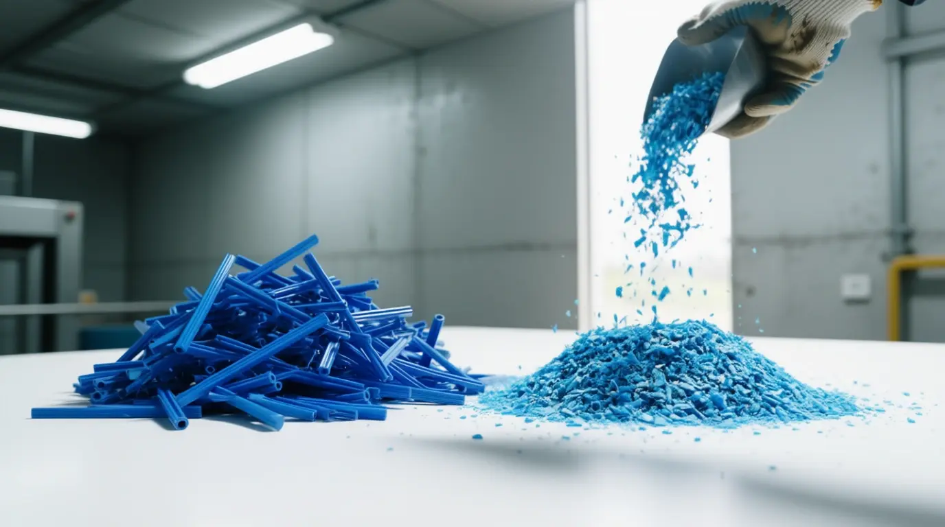 Plastic runners and regrind material