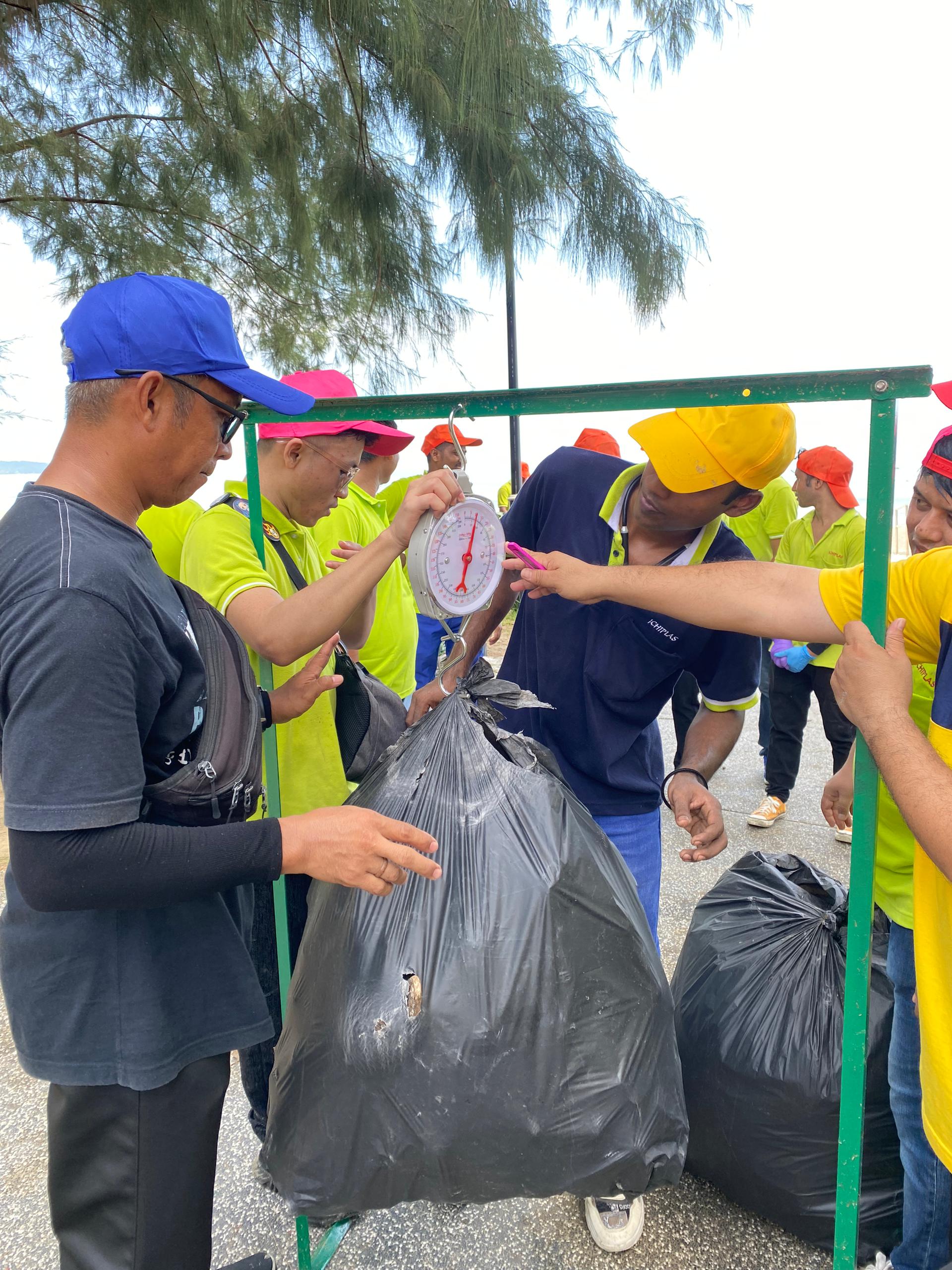 Weighing Trash Collected