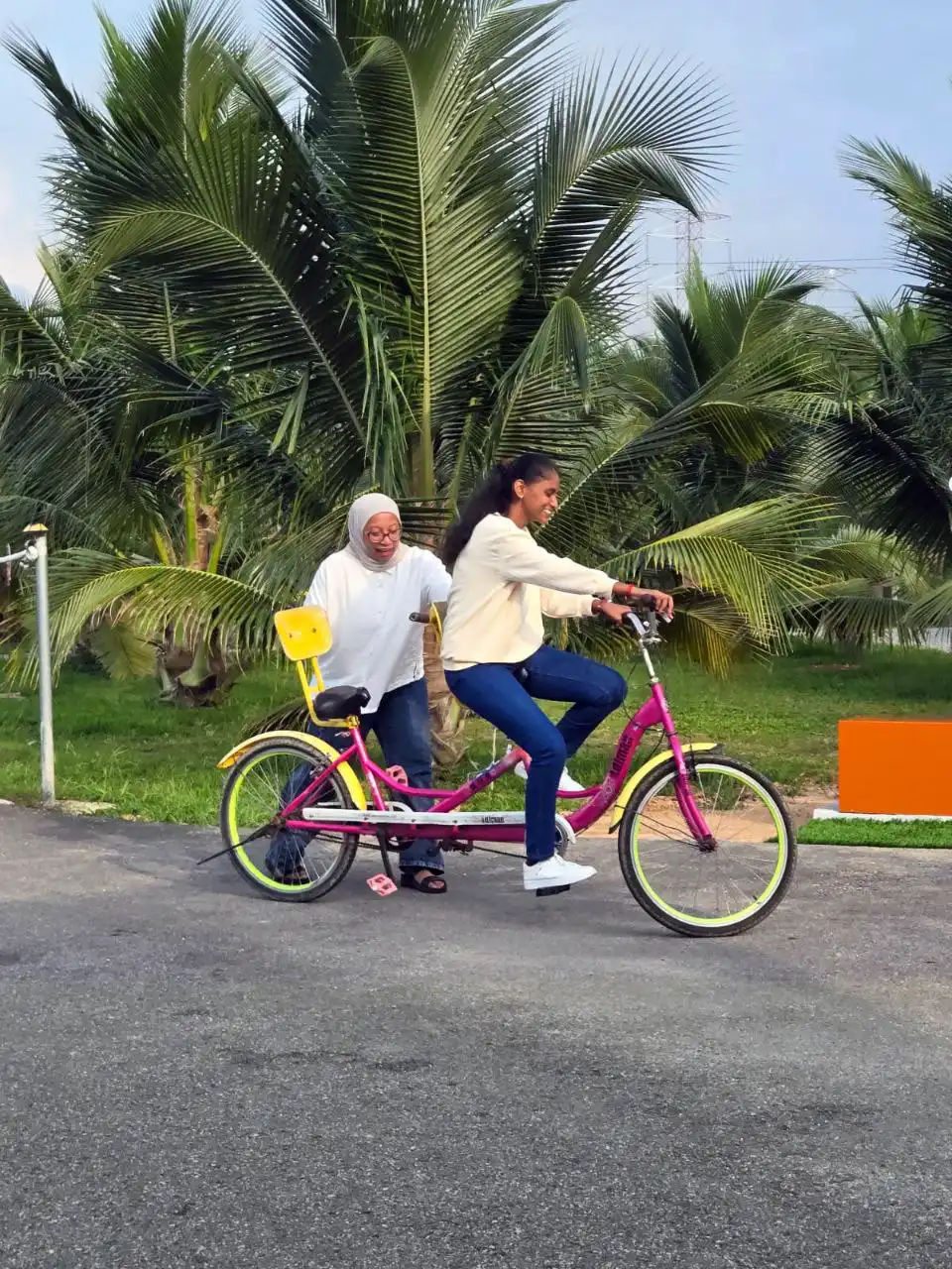 Ichiplas team members cycling during the Malacca trip