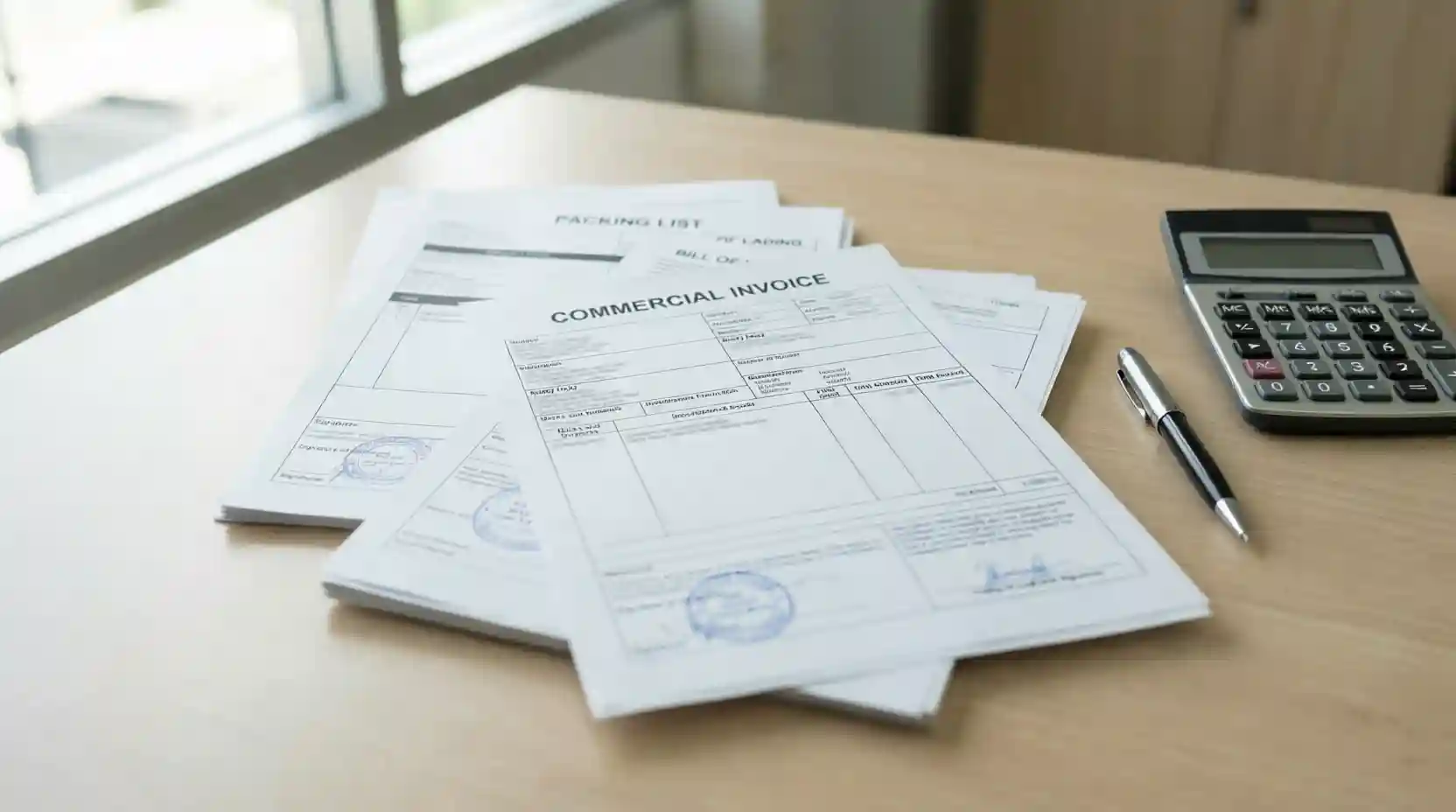 Export documentation and commercial invoice for injection molded parts