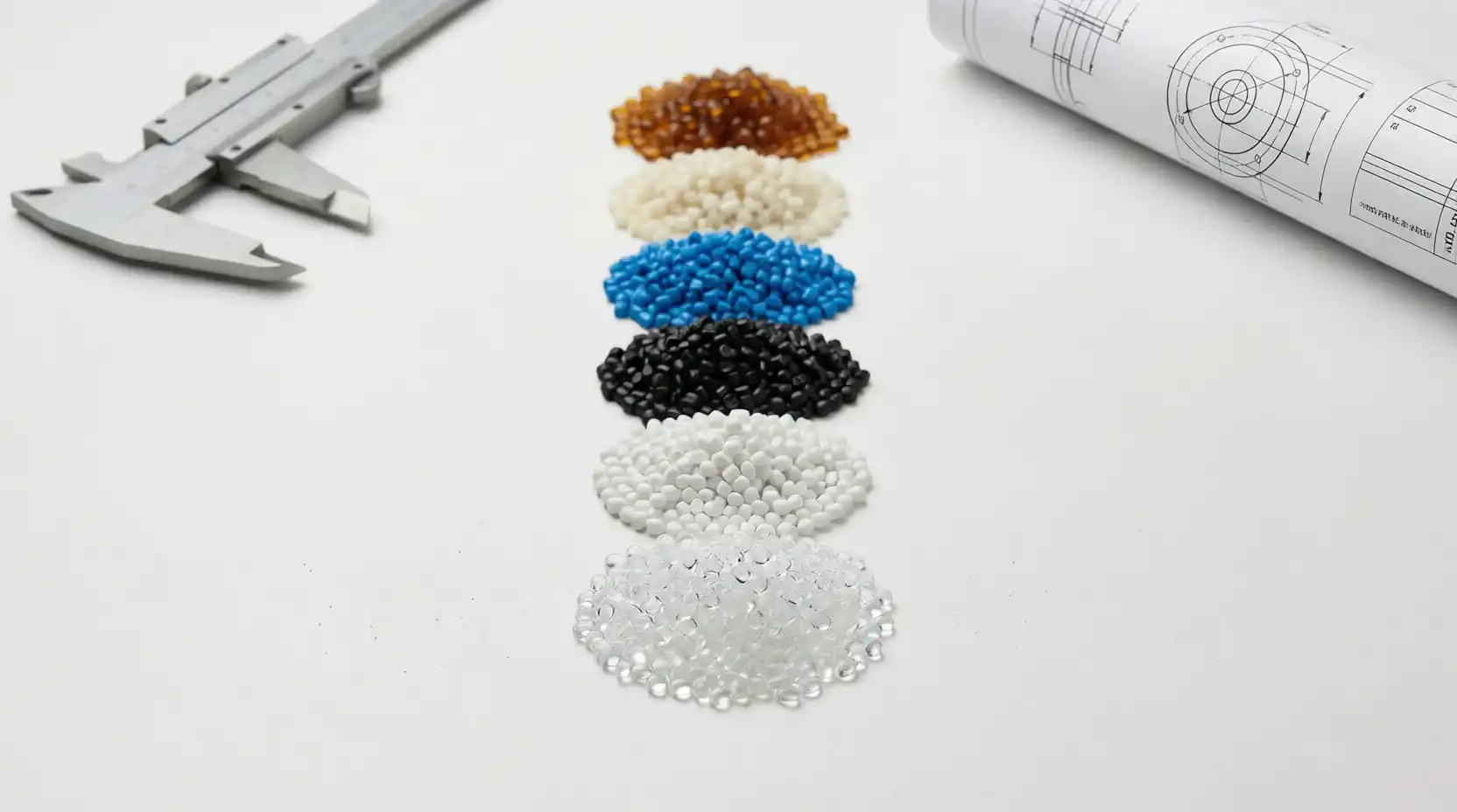 Spread of plastic material pellets for injection molding